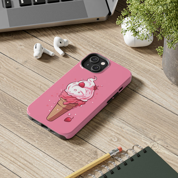 Strawberry Swirl Ice Cream Phone Case